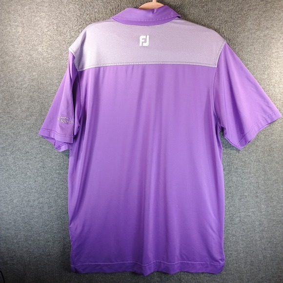 FootJoy Golf Shirt Polo Mens Medium Purple Performance Logo The Ridge - Picture 7 of 11